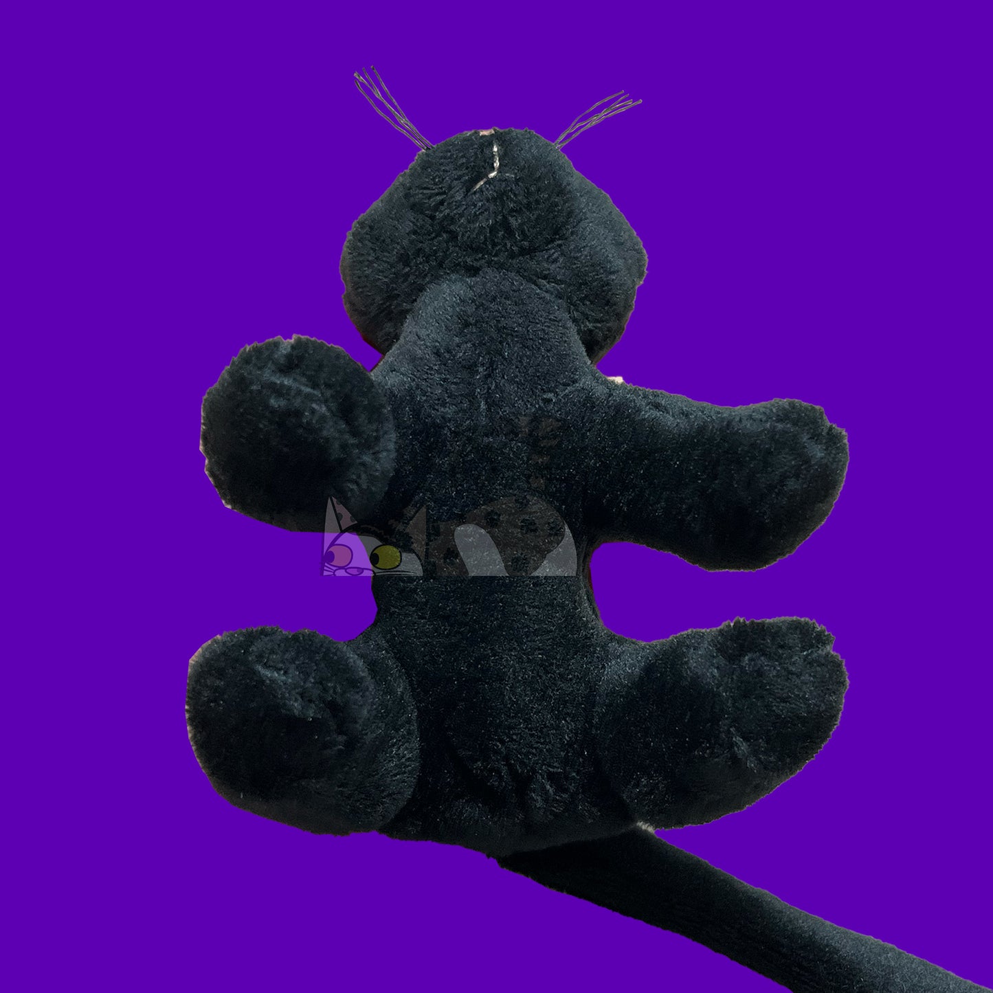Made to Order Black Cat Webkinz Inspired Halloween Plush Clip On Keychain "Kinz Klip"