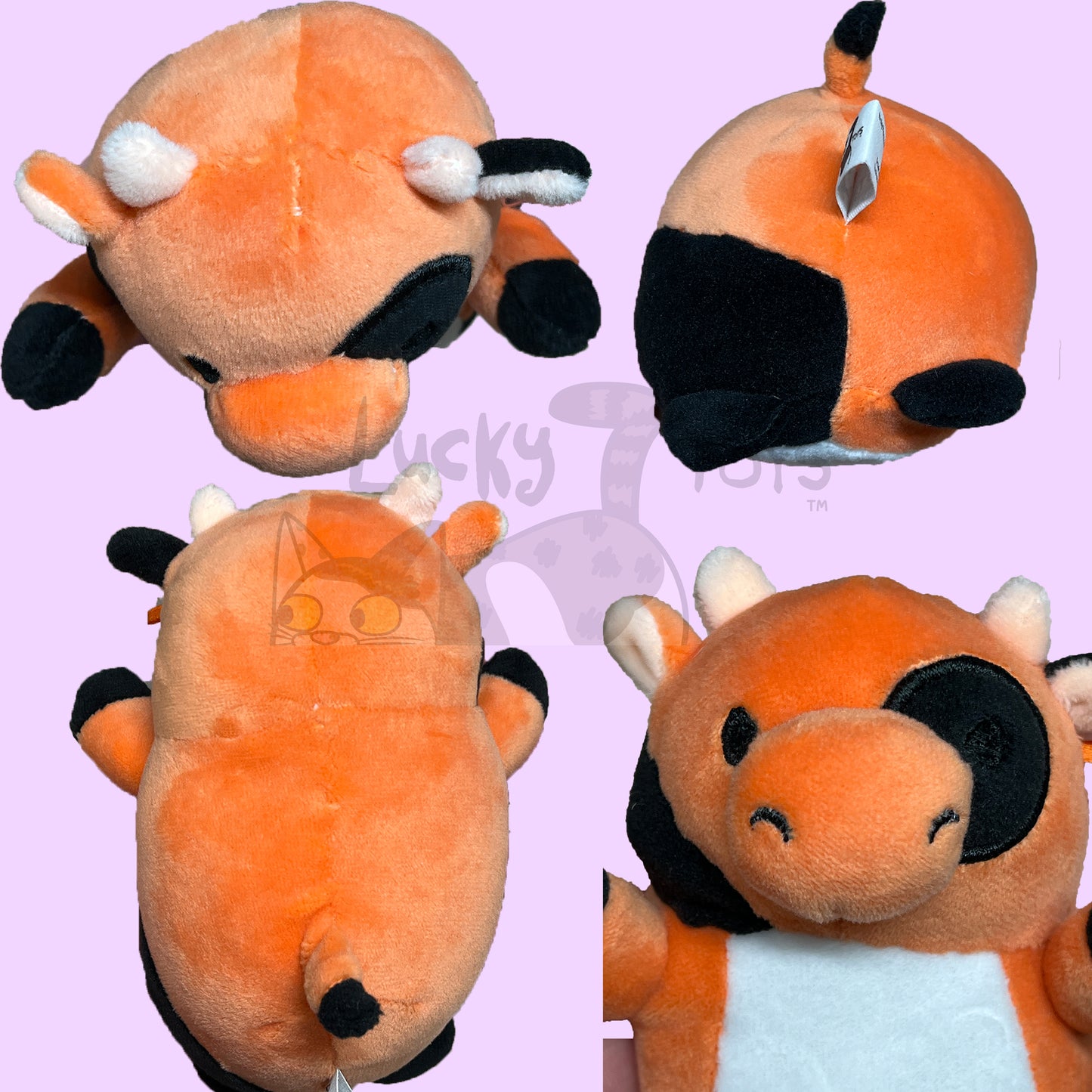 Custom Handmade Squishy Cow Halloween Plush 3.5 inch clip keychain, 5 inch, or 8 inch Squishmallow Fabric Plushies (Ships in 1-3 Weeks)