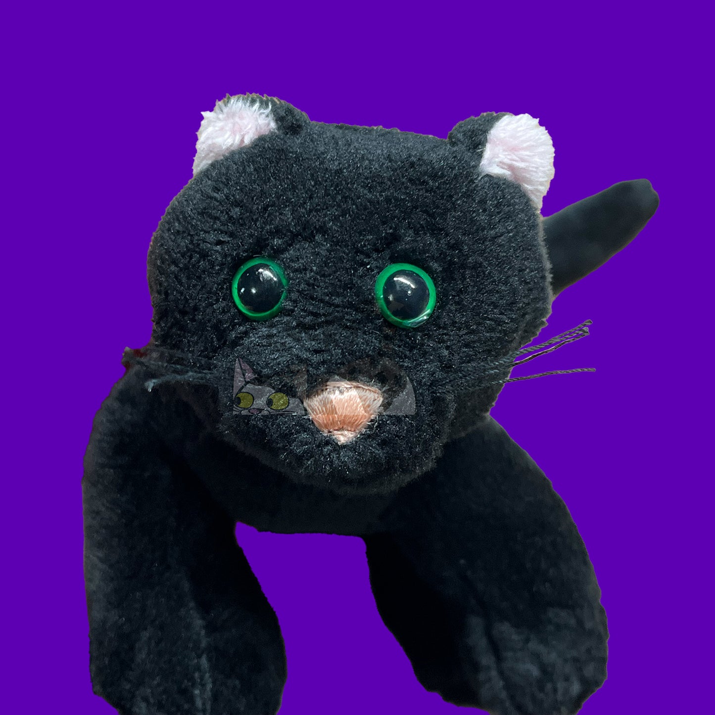 Made to Order Black Cat Webkinz Inspired Halloween Plush Clip On Keychain "Kinz Klip"