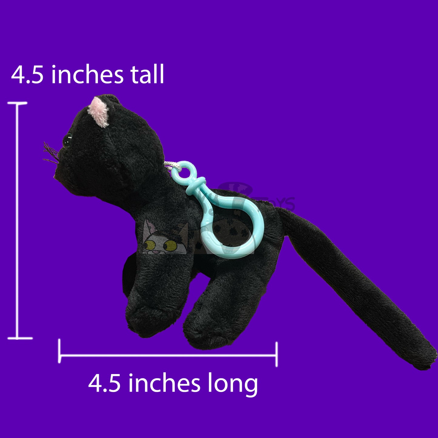 Made to Order Black Cat Webkinz Inspired Halloween Plush Clip On Keychain "Kinz Klip"