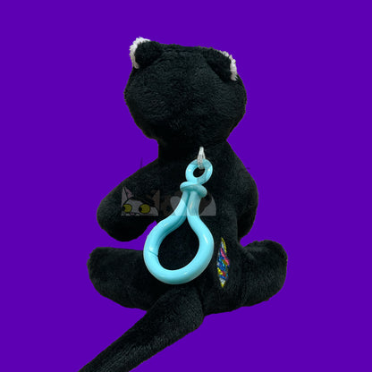 Made to Order Black Cat Webkinz Inspired Halloween Plush Clip On Keychain "Kinz Klip"