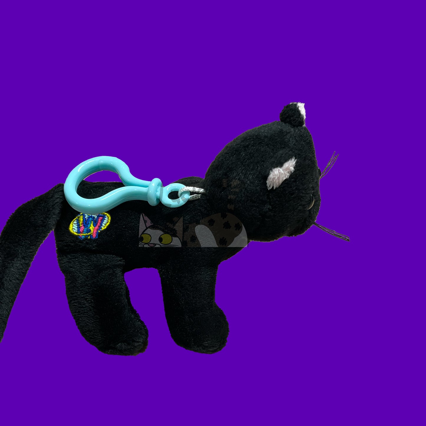 Made to Order Black Cat Webkinz Inspired Halloween Plush Clip On Keychain "Kinz Klip"