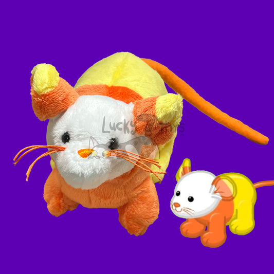 Made to Order Candy Corn Mouse Webkinz Inspired Halloween Plush 6.5 inches long