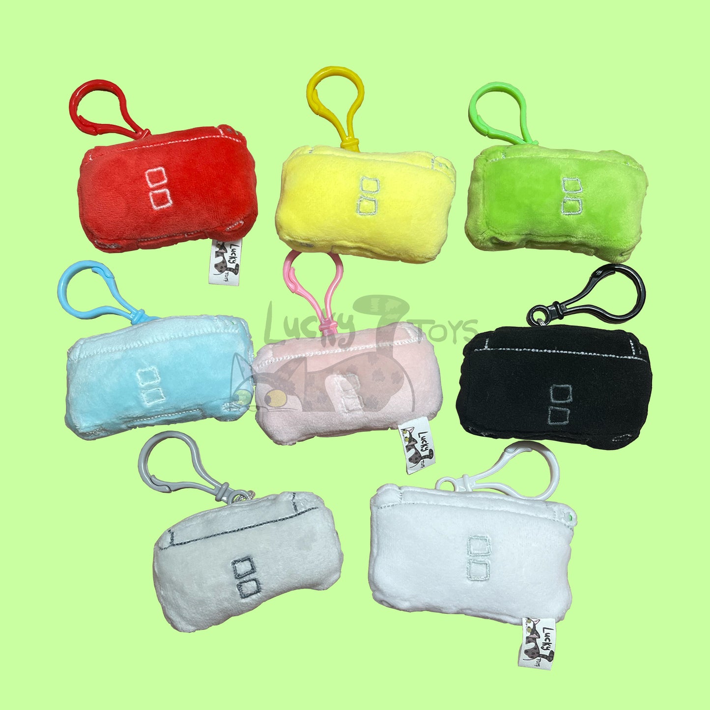 Handheld Game Console Plush Clip On Keychain Inspired by Nintendo DS Lite (SHIPS IN 1-3 WEEKS)