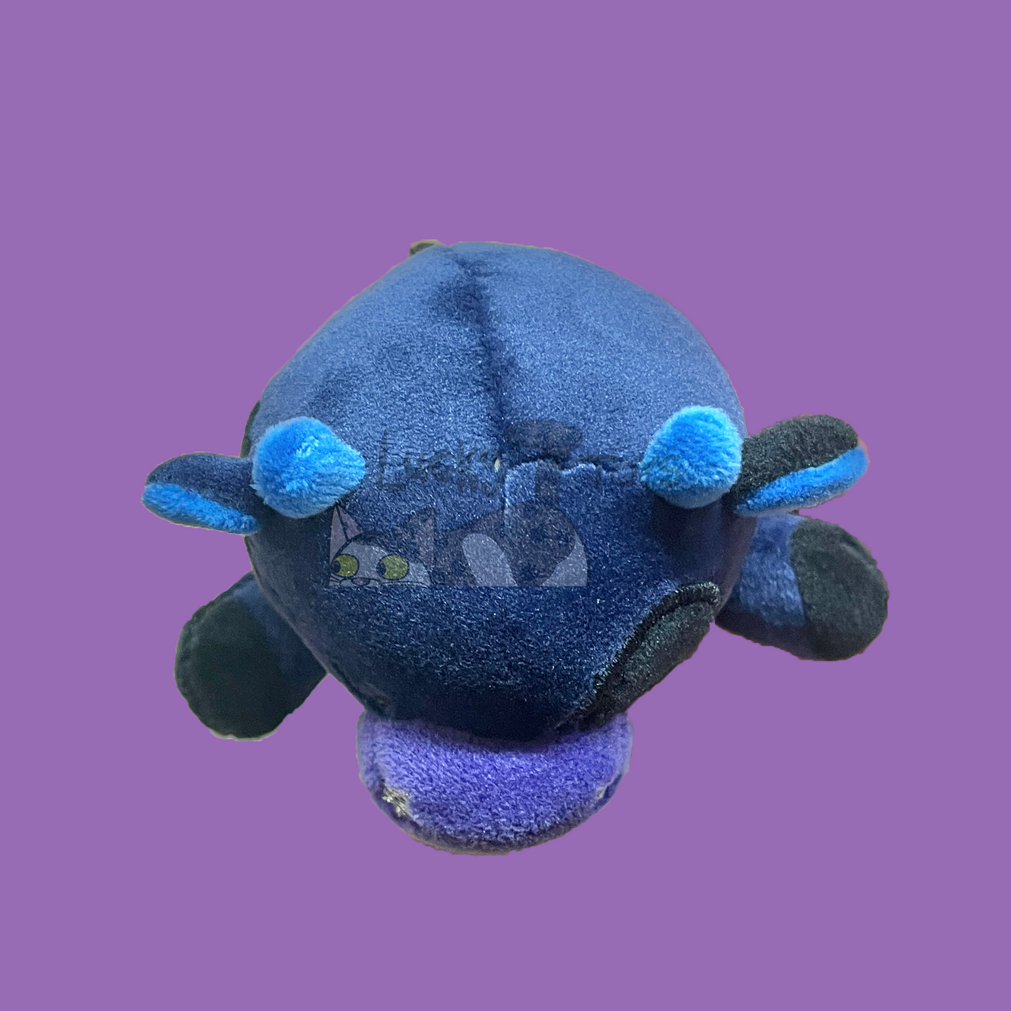 5" Squishy Dark Blue Black Purple Cow Plush with Star Nostrils and Moon on Belly (Pre-Made Clearance)