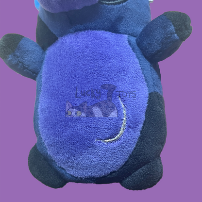 5" Squishy Dark Blue Black Purple Cow Plush with Star Nostrils and Moon on Belly (Pre-Made Clearance)