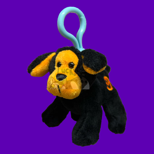 Made to Order Pumpkin Puppy Webkinz Inspired Halloween Plush Clip On Keychain "Kinz Klip"