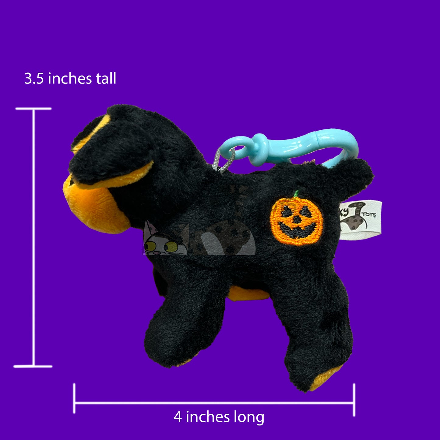Made to Order Pumpkin Puppy Webkinz Inspired Halloween Plush Clip On Keychain "Kinz Klip"